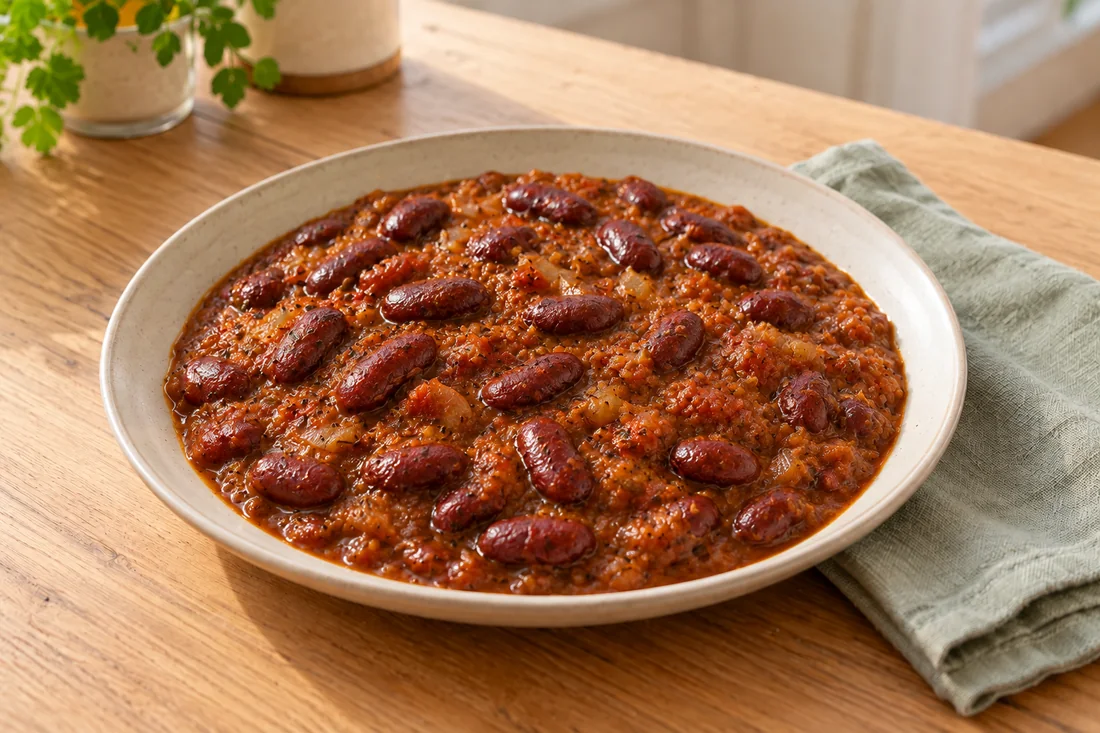 AI-generated serving illustration of Rajma masala