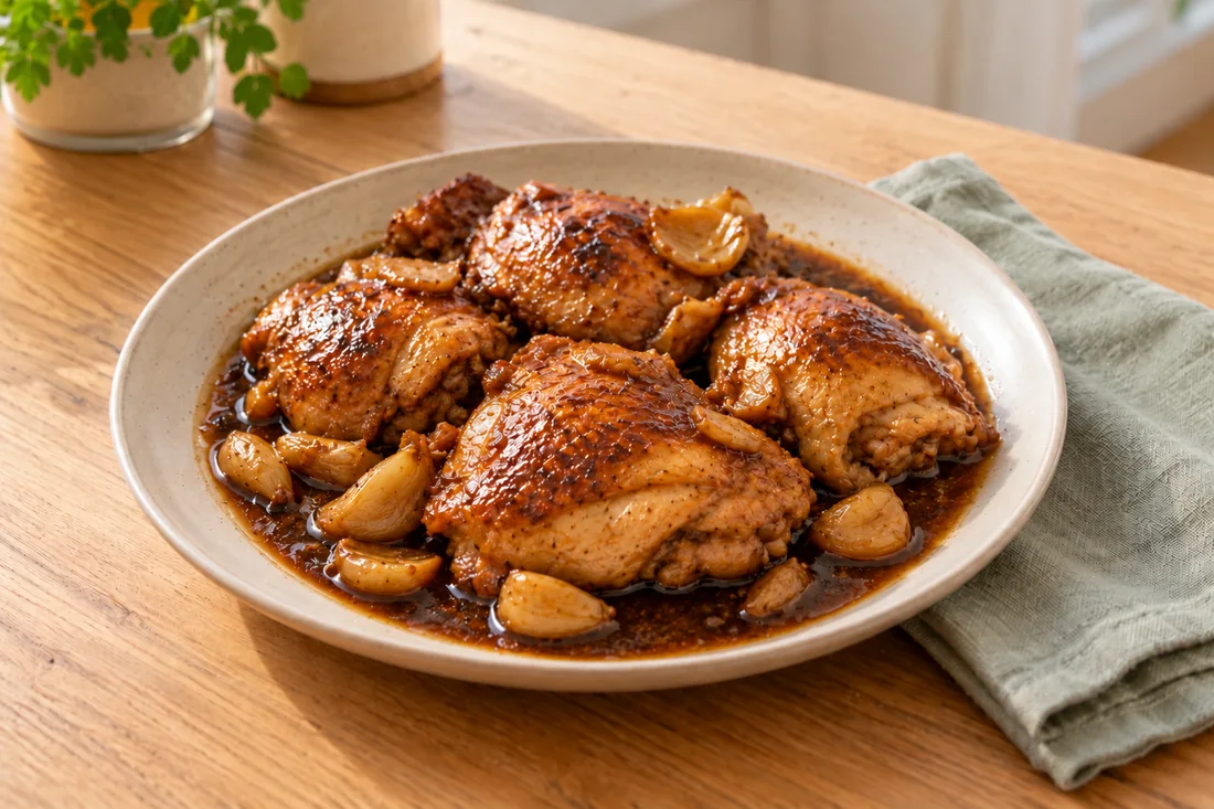 AI-generated serving illustration of Chicken adobo