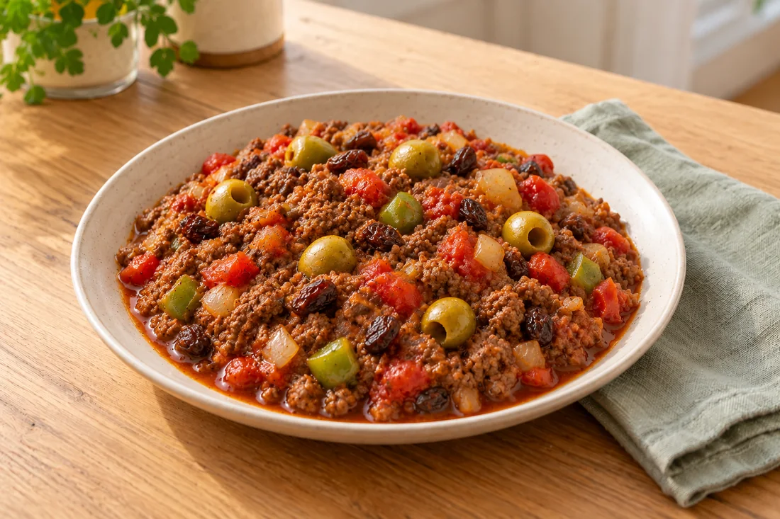 AI-generated serving illustration of Picadillo