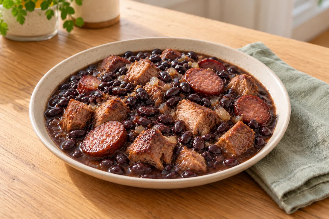 AI-generated serving illustration of Feijoada