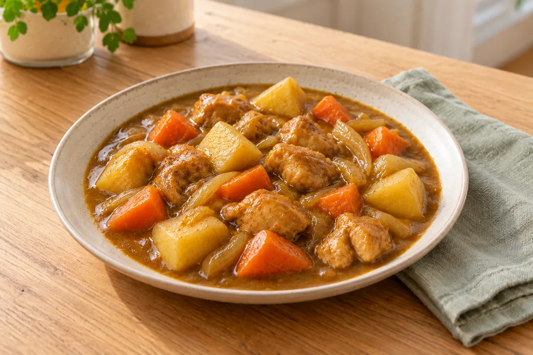AI-generated serving illustration of Japanese chicken curry