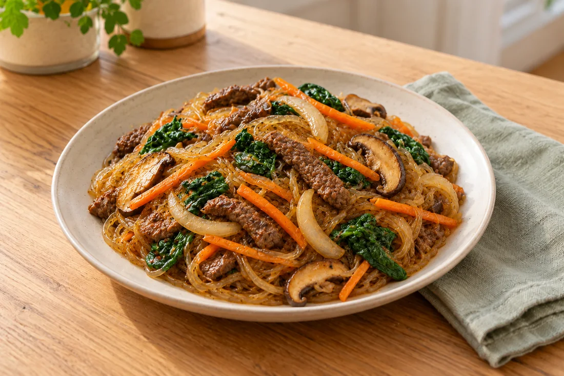 AI-generated serving illustration of Japchae