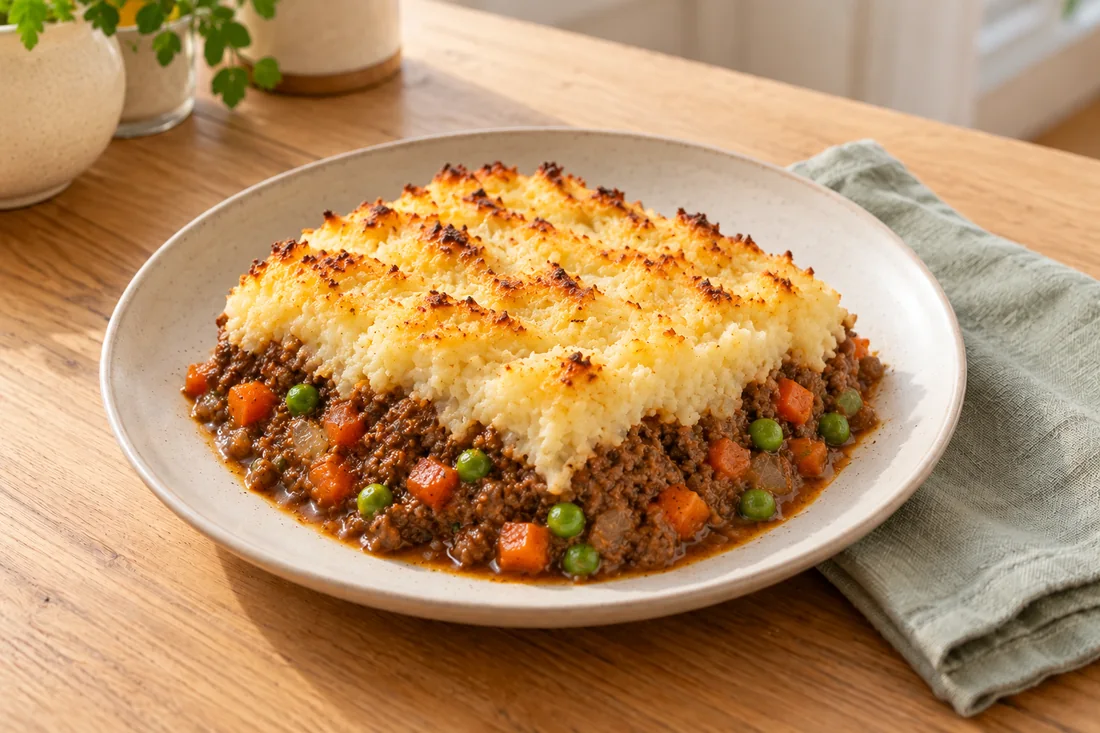AI-generated serving illustration of Cottage pie
