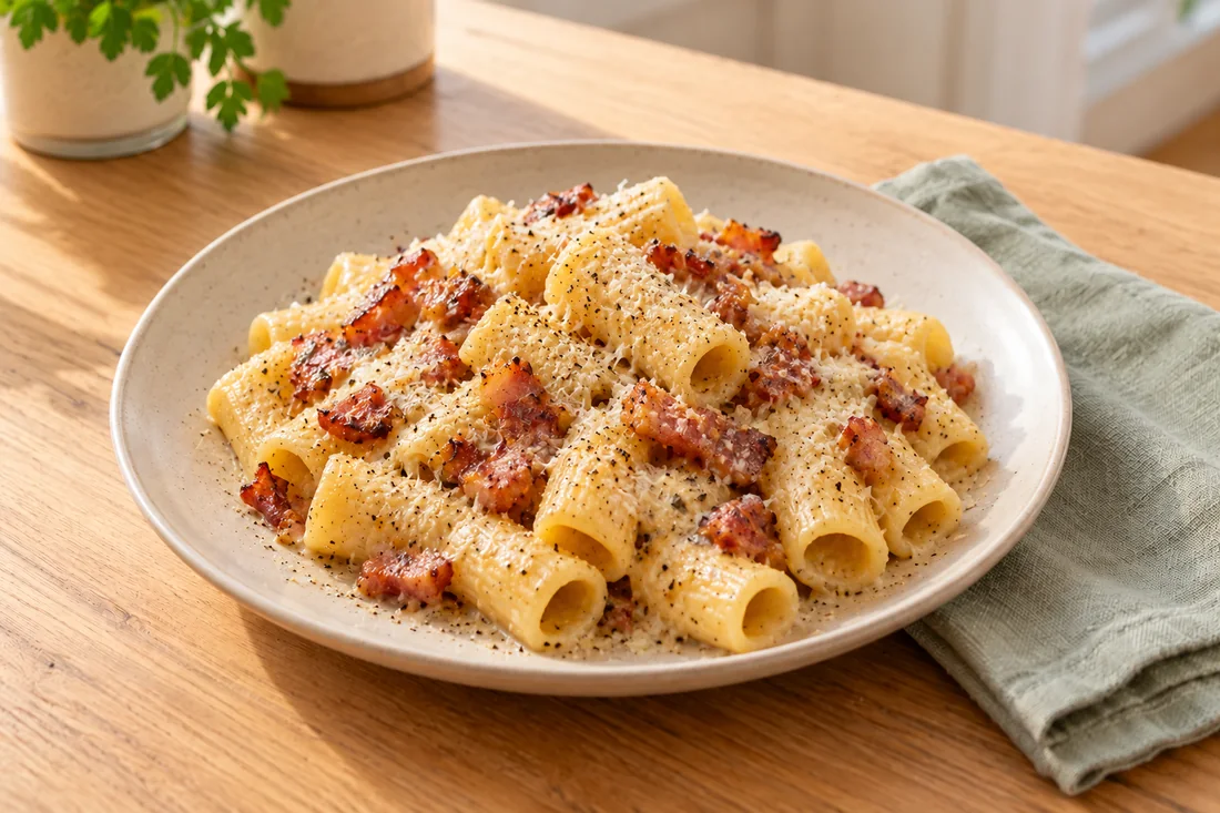 AI-generated serving illustration of Pasta alla gricia