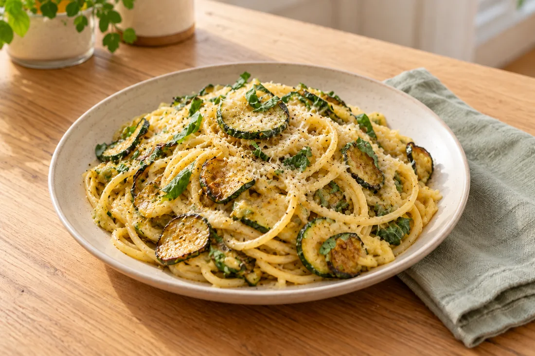 AI-generated serving illustration of Pasta alla Nerano