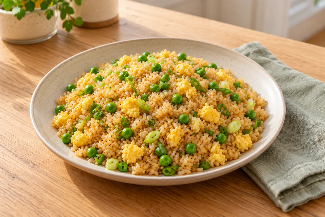 AI-generated serving illustration of Egg fried rice