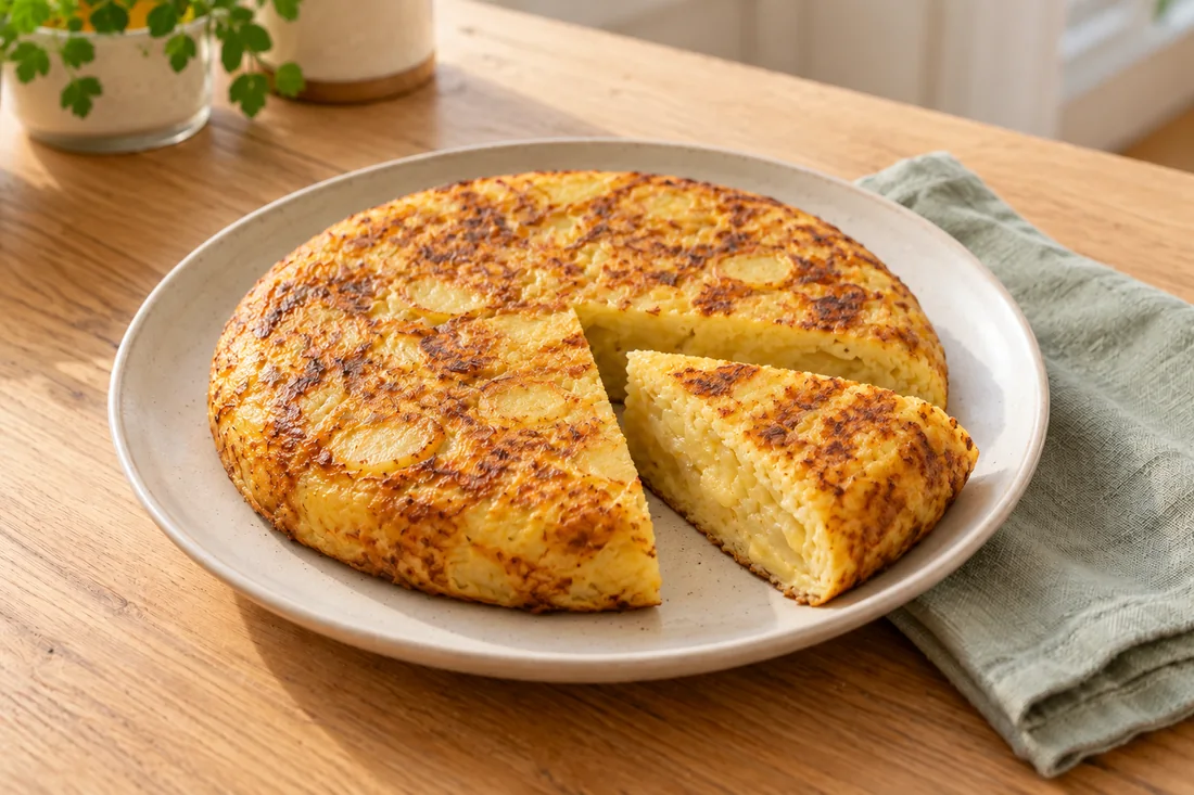 AI-generated serving illustration of Tortilla española