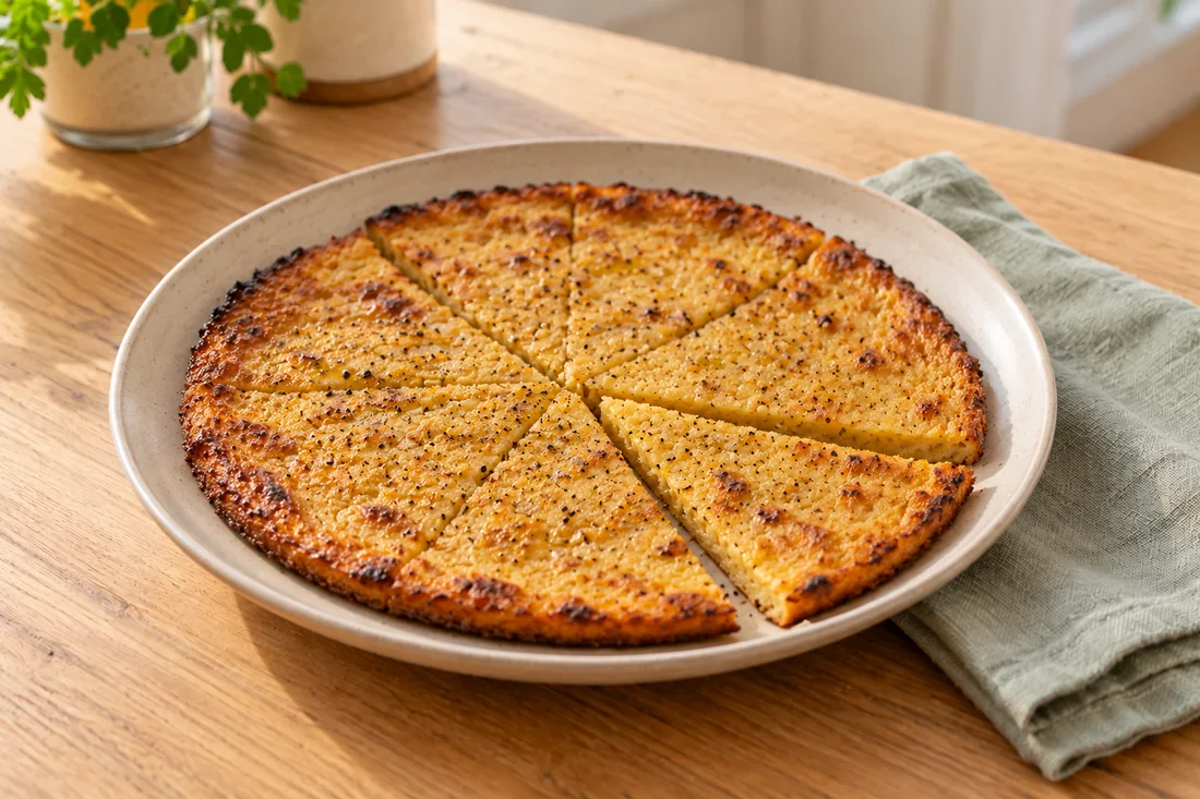 AI-generated serving illustration of Chickpea farinata