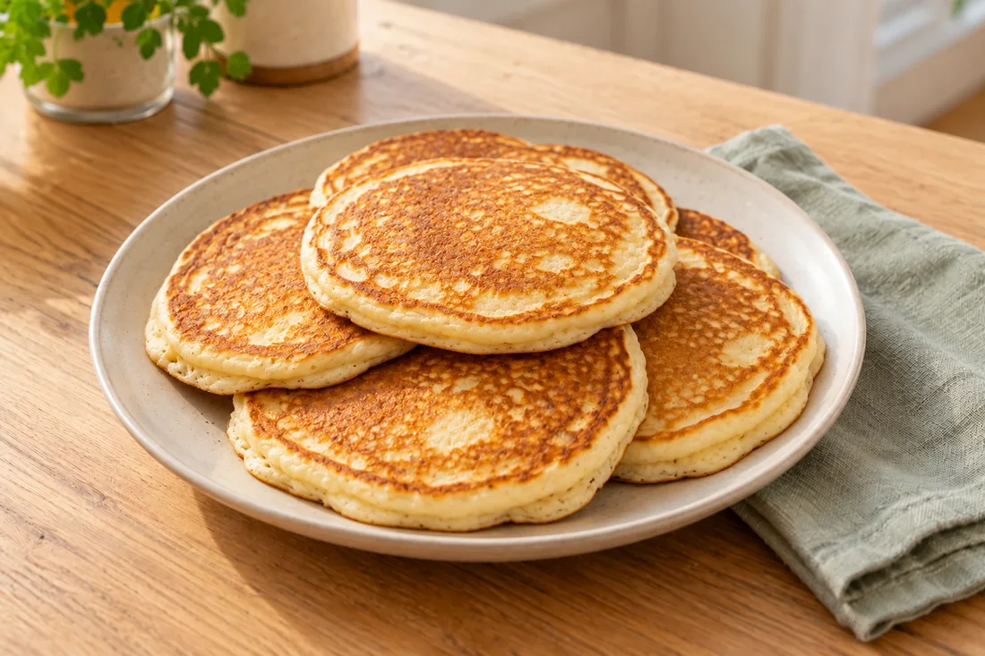 AI-generated serving illustration of American buttermilk pancakes