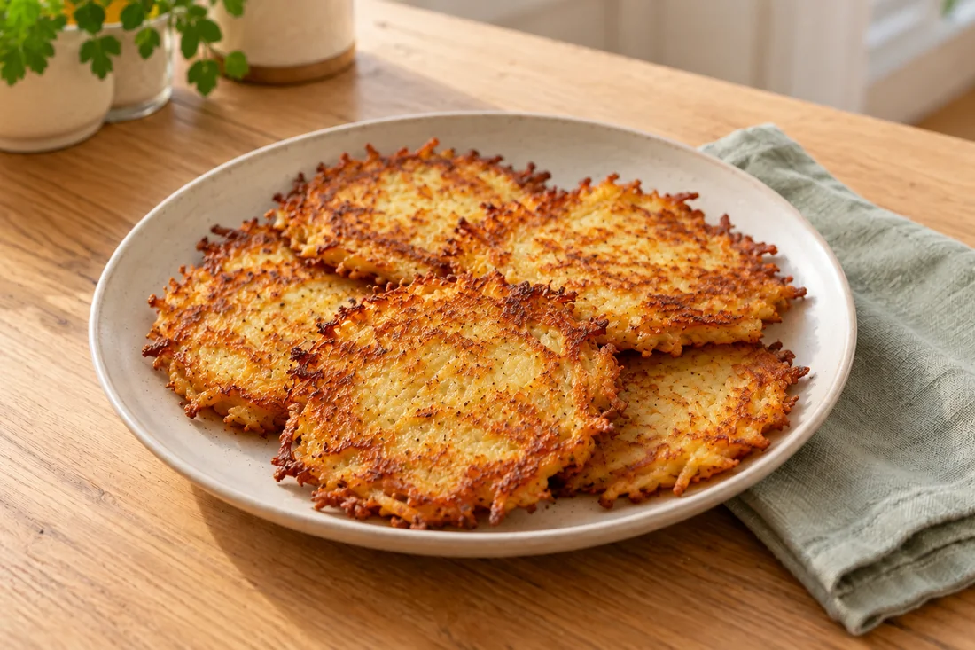 AI-generated serving illustration of German potato pancakes