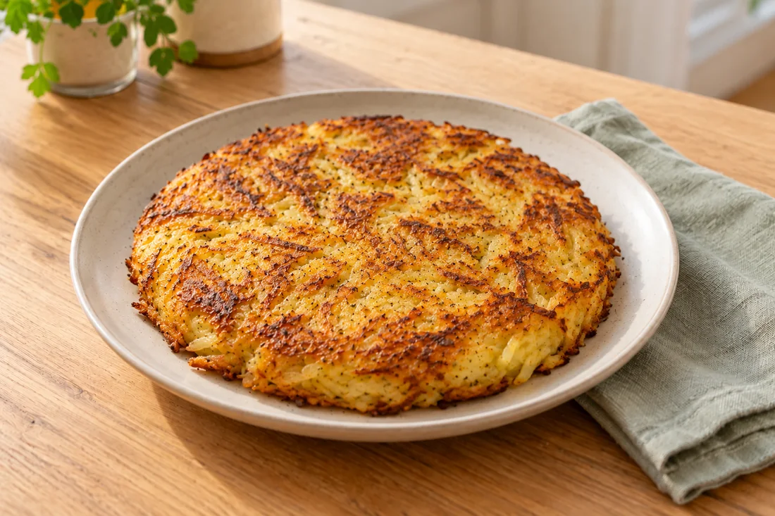 AI-generated serving illustration of Swiss rösti