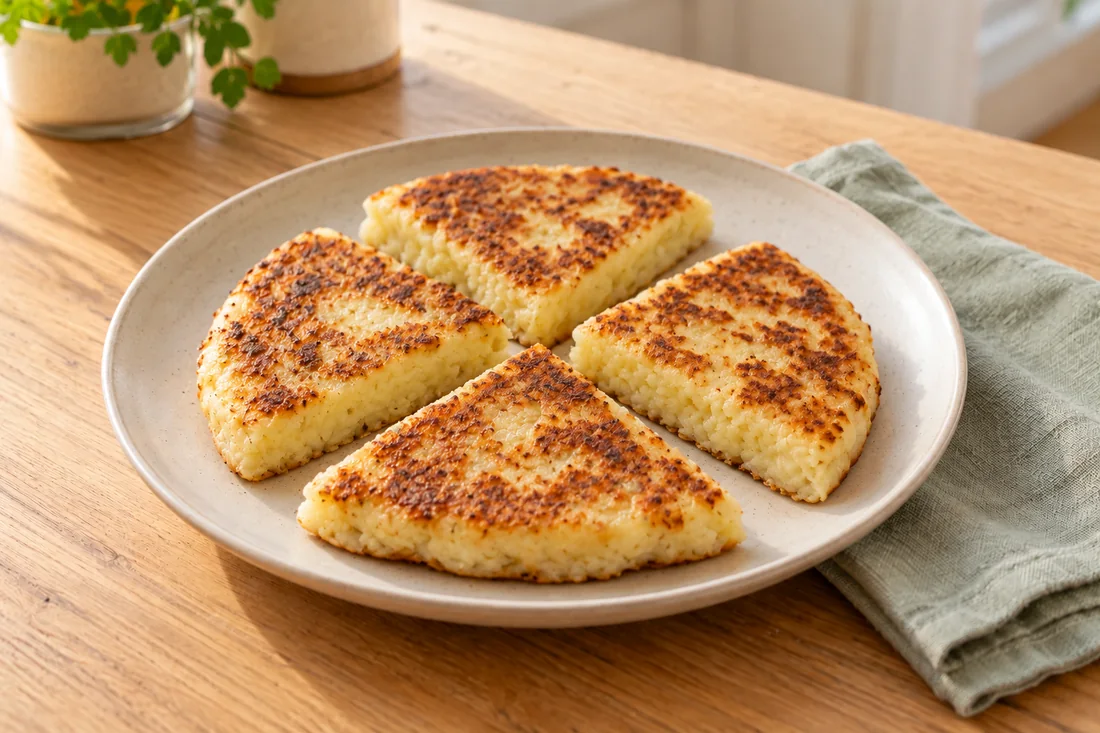 AI-generated serving illustration of Irish potato farls