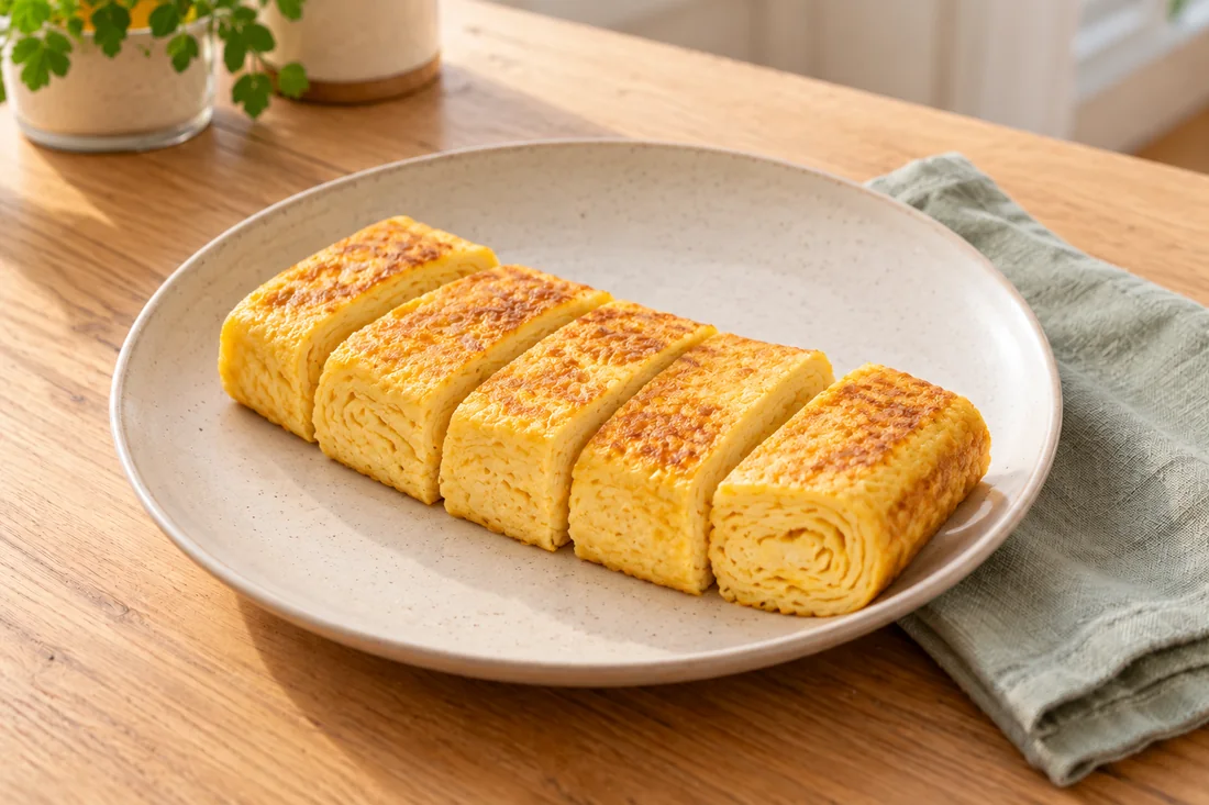 AI-generated serving illustration of Tamagoyaki