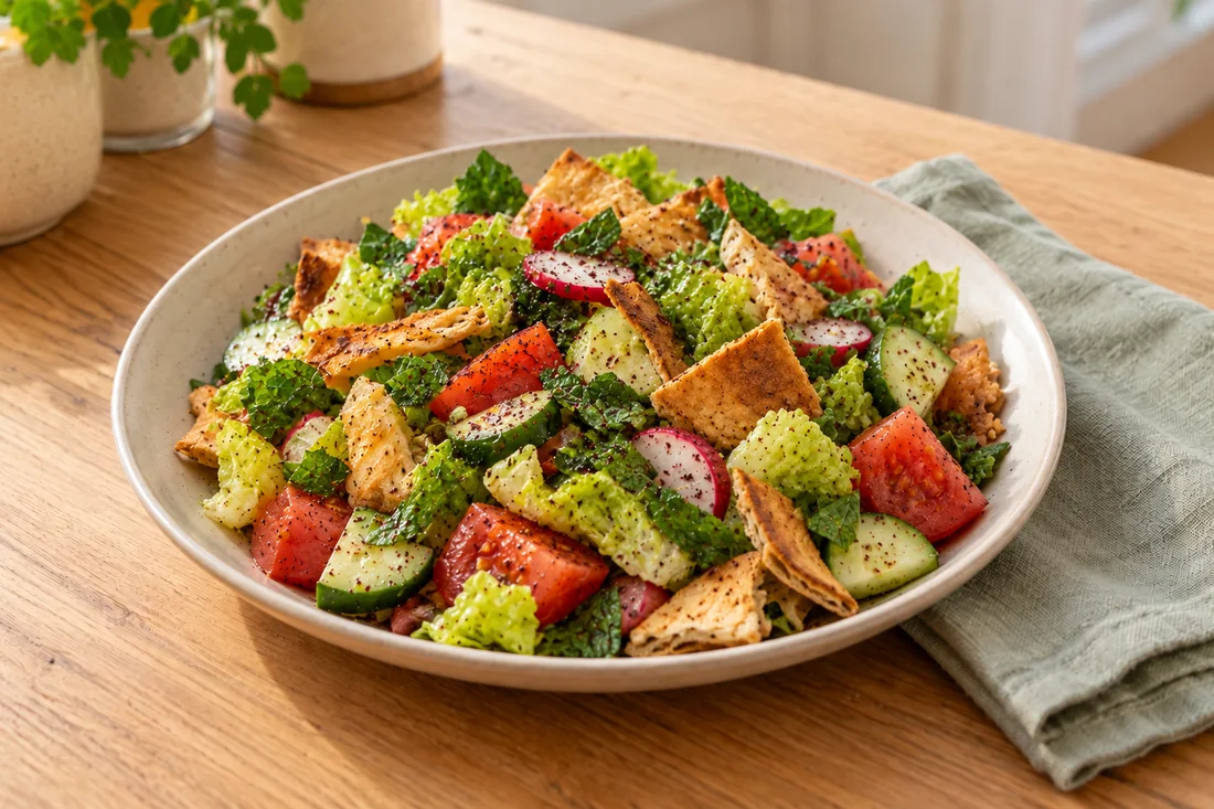 AI-generated serving illustration of Fattoush