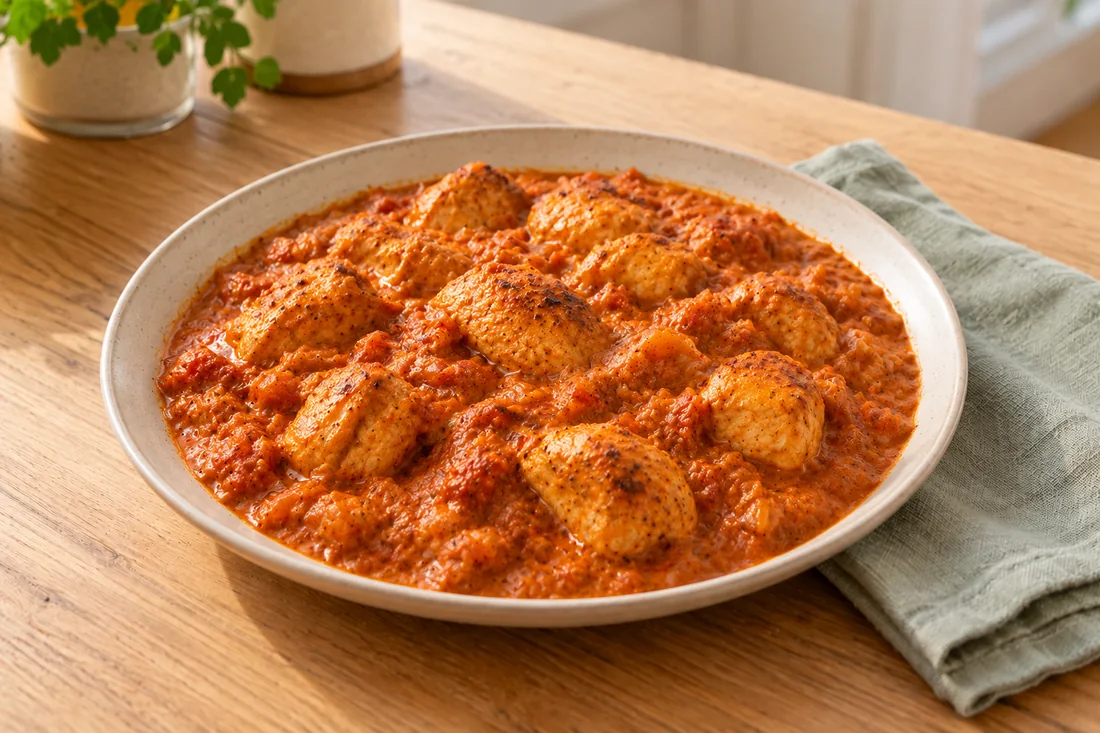 AI-generated serving illustration of Chicken tikka masala