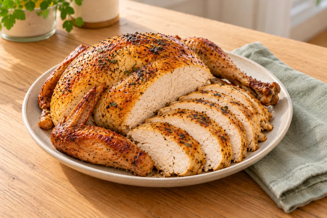 AI-generated serving illustration of Roast turkey