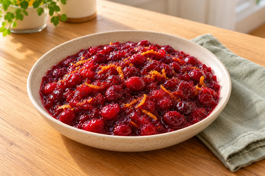 AI-generated serving illustration of Cranberry orange sauce