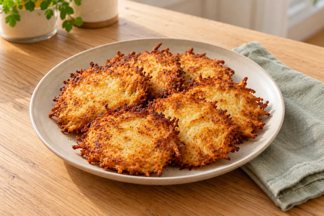 AI-generated serving illustration of Potato latkes