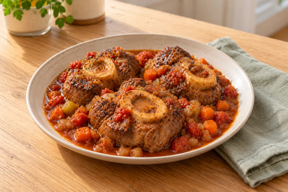 AI-generated serving illustration of Osso buco