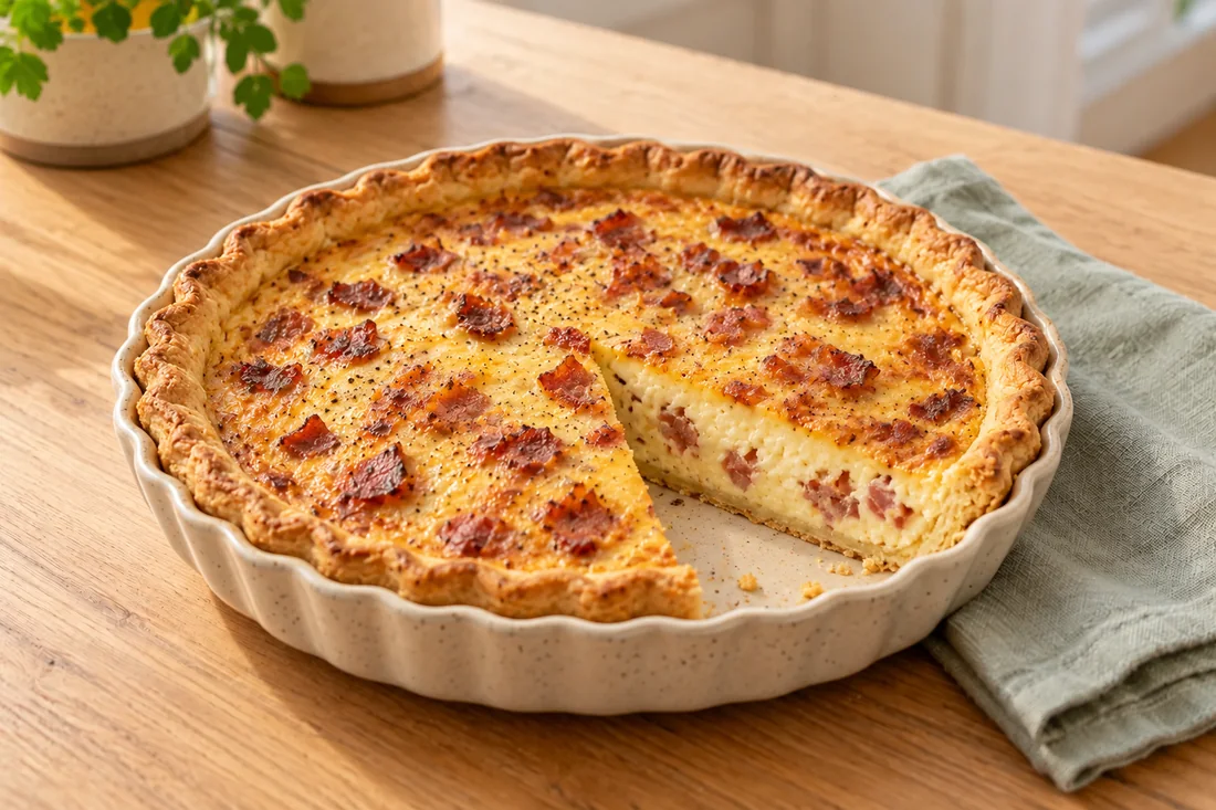 AI-generated serving illustration of Quiche Lorraine