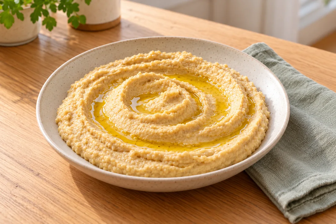 AI-generated serving illustration of Hummus