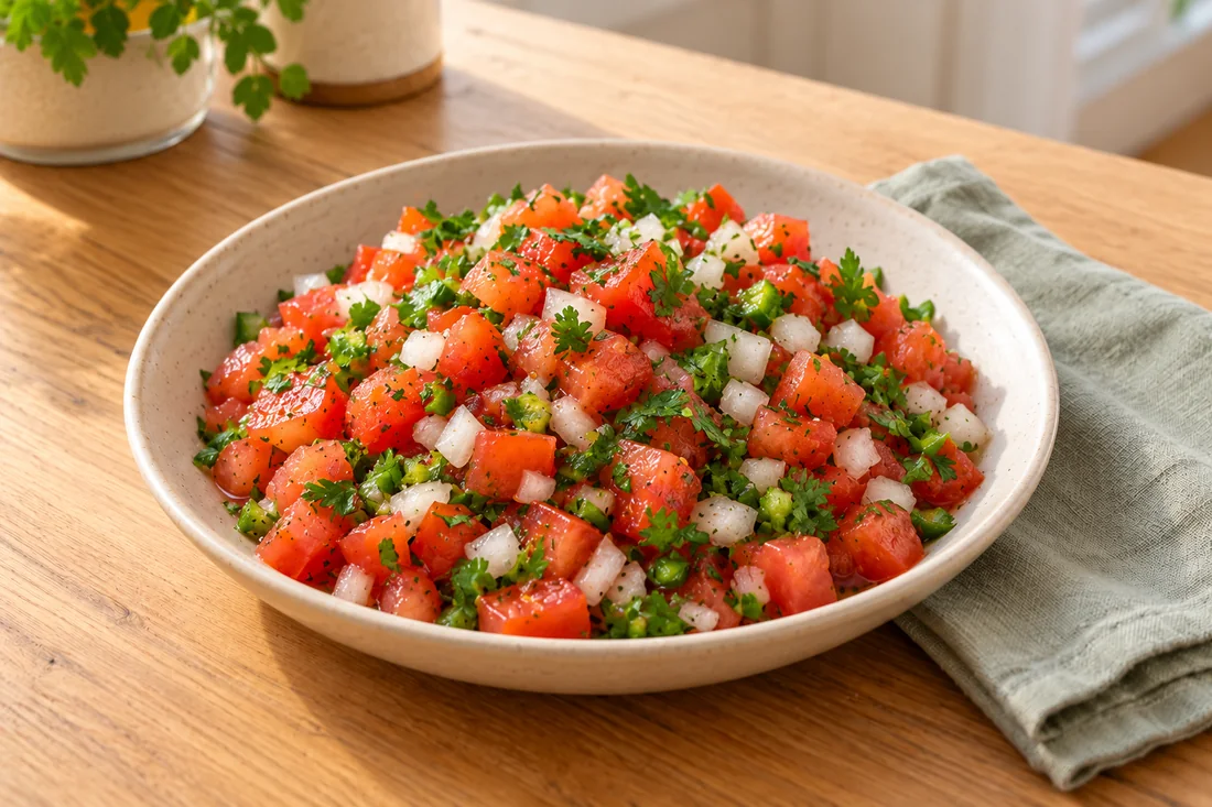 AI-generated serving illustration of Pico de gallo