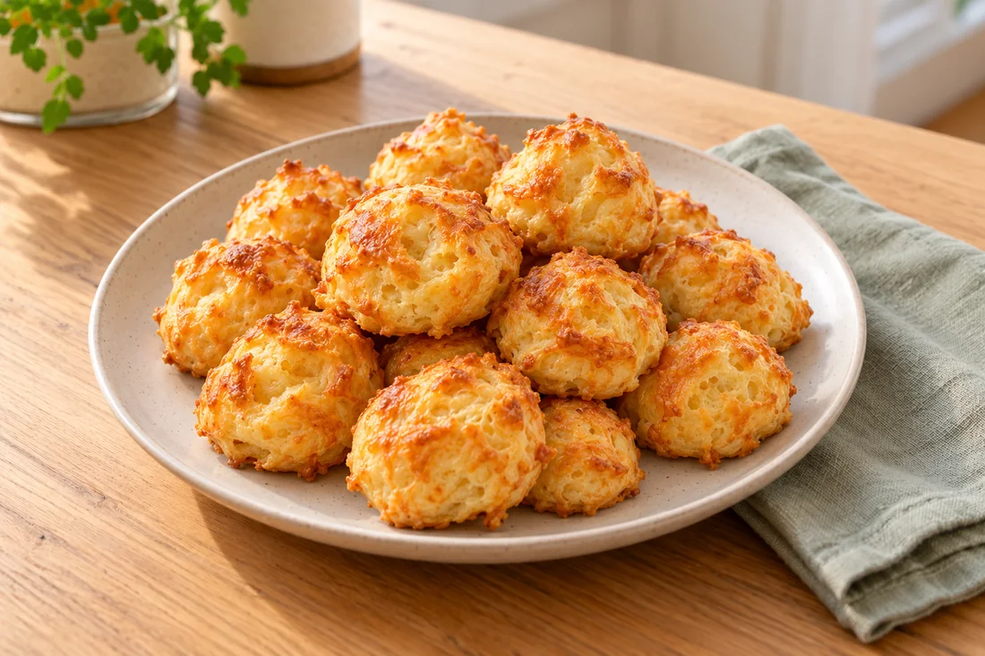 AI-generated serving illustration of Cheese gougères