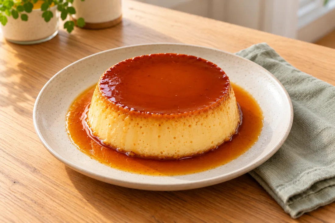 AI-generated serving illustration of Crème caramel