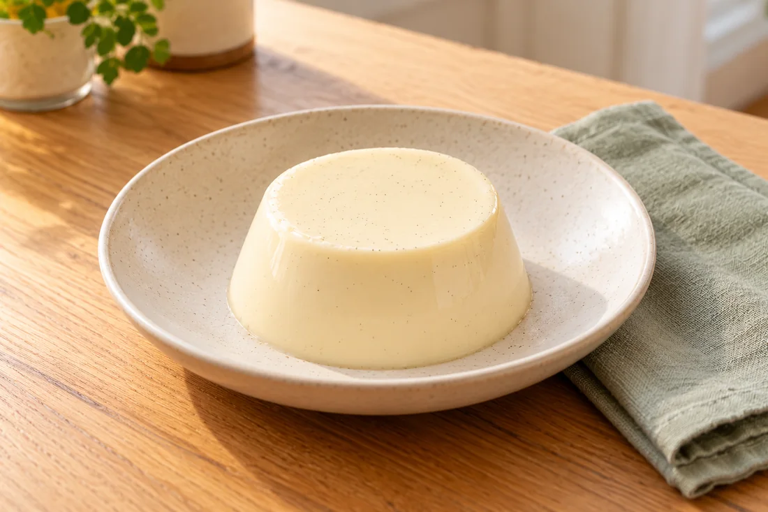 AI-generated serving illustration of Panna cotta